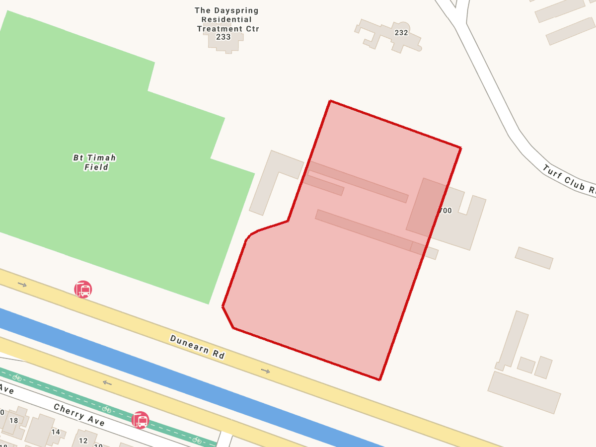 Dunearn House — land parcel highlighted on the map