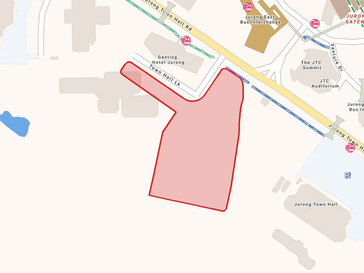 Town Hall Link GLS White site — vacant land parcel highlighted on the map