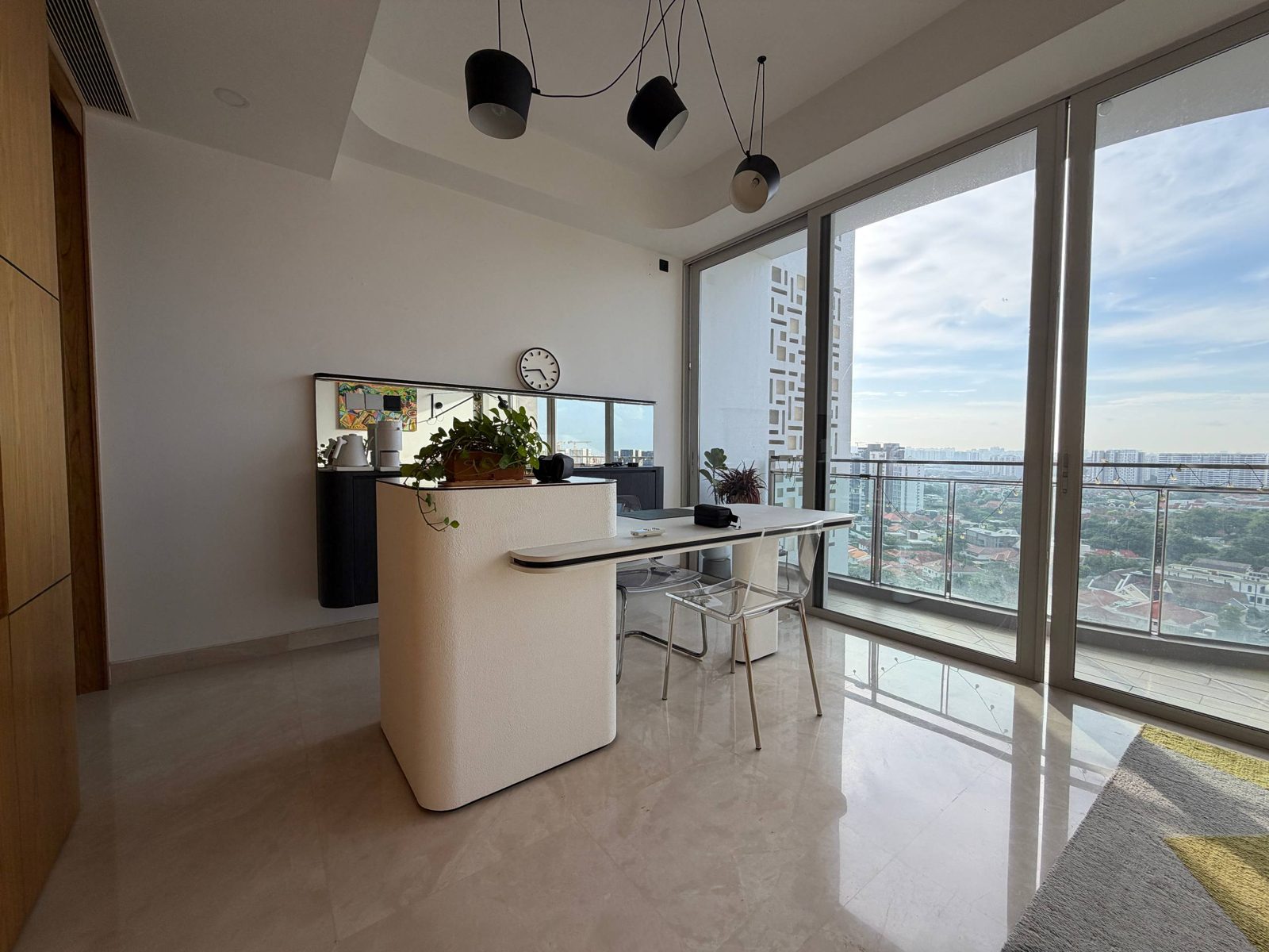 The Meyerise #19-05 dining with floor-to-ceiling windows